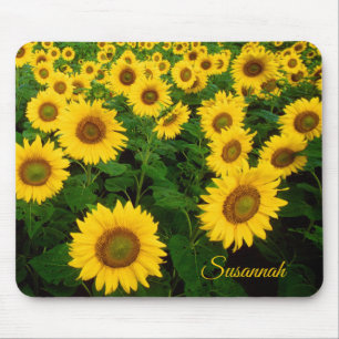 Personalisierte Mauspad mit Sonnenblumen