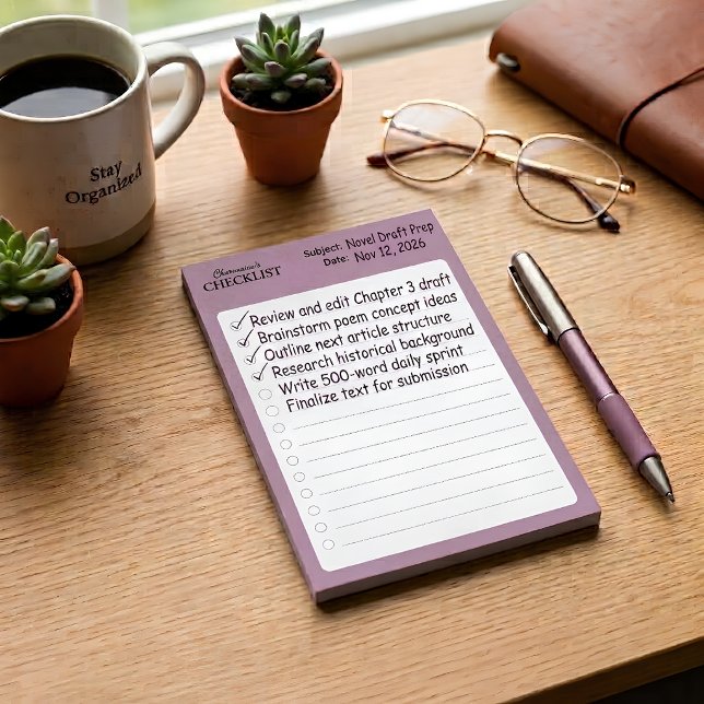 Personalisierte Mauve-Checkliste Post-it Klebezettel (Von Creator hochgeladen)