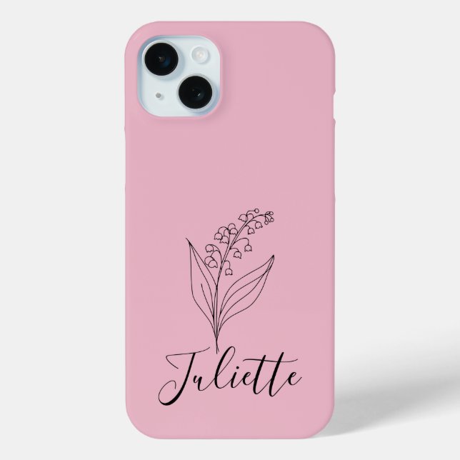 Personalisierte May Lily of the Valley Birth Blume Case-Mate iPhone Hülle (Rückseite)