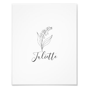Personalisierte May Lily of the Valley Birth Blume Fotodruck