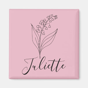 Personalisierte May Lily of the Valley Birth Blume Magnet