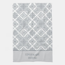 Personalisierte Mediterrane Farbe Grauweiß Tile Pr Geschirrtuch