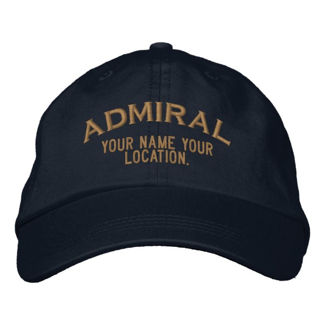 Personalisierte Meer Admiral Mütze Bestickte Baseballkappe (Vorderseite)