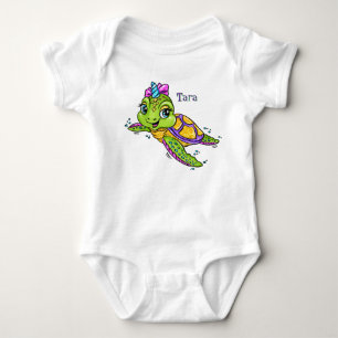 Personalisierte Meeresschildkröte Baby Strampler