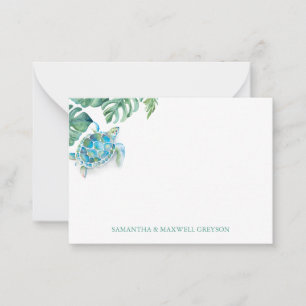 Personalisierte Meeresschildkröte Mitteilungskarte