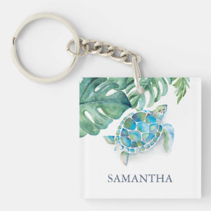 Personalisierte Meeresschildkröte Schlüsselanhänger