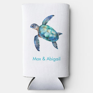 Personalisierte Meeresschildkröte Selters Dosenkühler