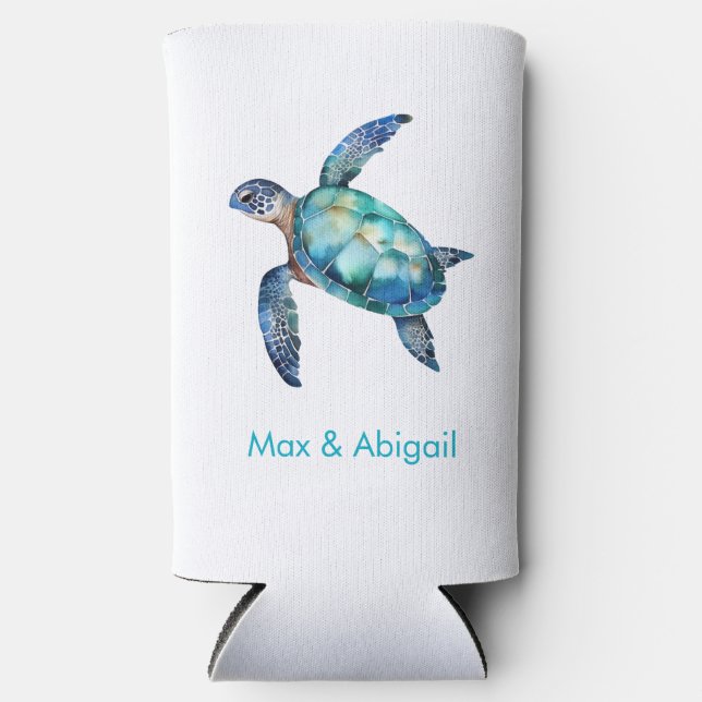 Personalisierte Meeresschildkröte Selters Dosenkühler (Vorderseite)