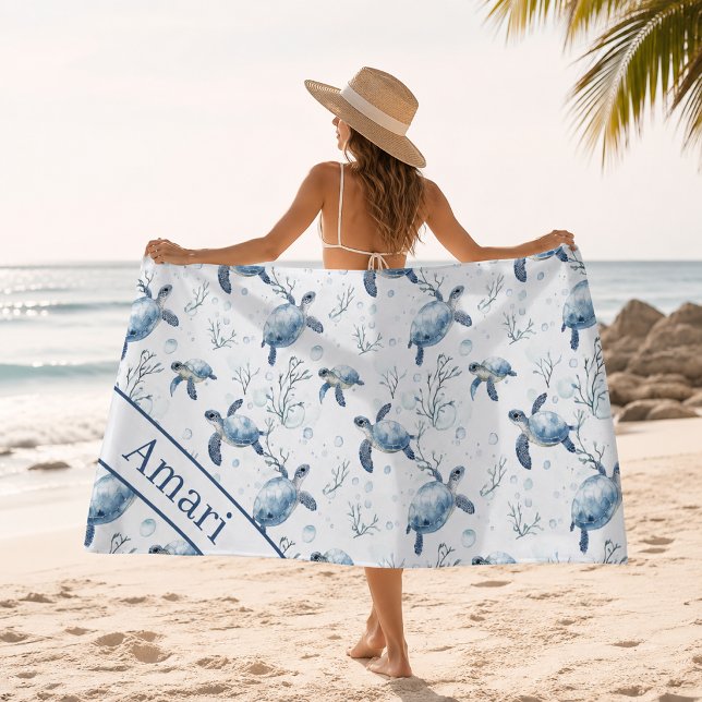Personalisierte Meeresschildkröte Strandtuch (Von Creator hochgeladen)
