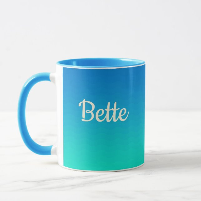 Personalisierte Meereswellen Tasse (Links)
