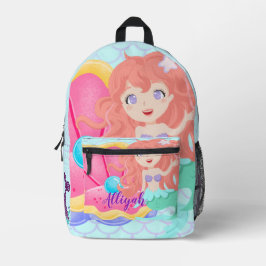 Personalisierte Meerjungfrau Bedruckter Rucksack