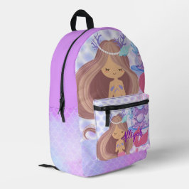 Personalisierte Meerjungfrau Bedruckter Rucksack