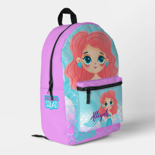 Personalisierte Meerjungfrau Pastell-Lavendel Bedruckter Rucksack