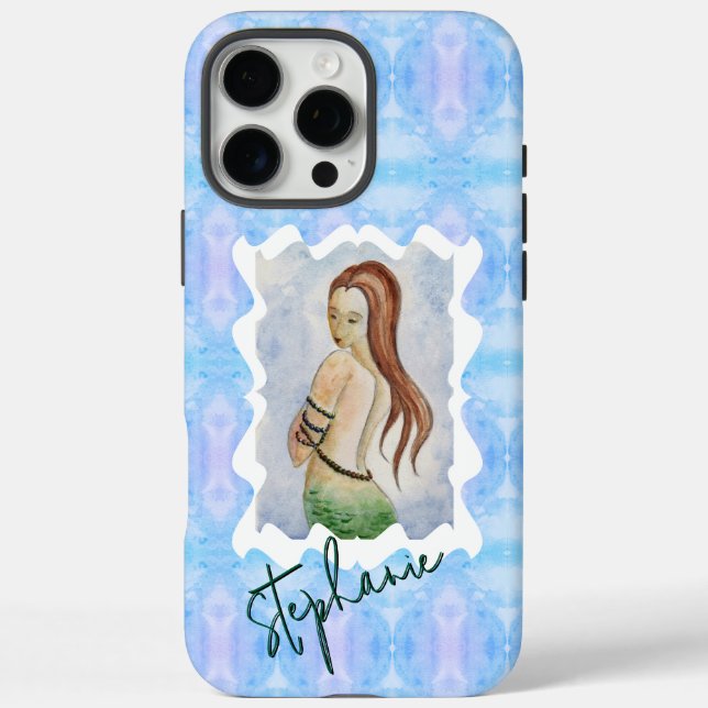 Personalisierte Meerjungfrau-Wasserfarbe Originalk Case-Mate iPhone Hülle (Rückseite)