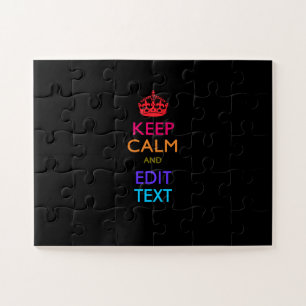 Personalisierte mehrfarbige BEHALT-CALM- UND Textb Puzzle