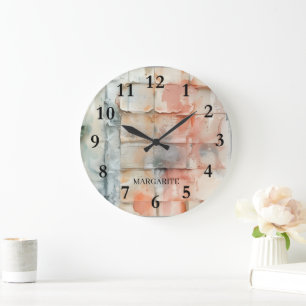 Personalisierte mehrfarbige Farbchip-Wand Große Wanduhr
