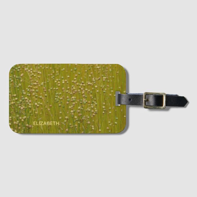 Personalisierte mehrfarbige grüne Florals Gepäckanhänger (Vorderseite (Horizontal))