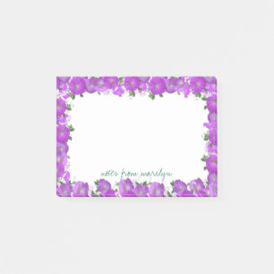 Personalisierte mehrfarbige Lila Florals Post-it Klebezettel