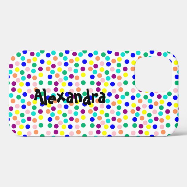 Personalisierte mehrfarbige Punkte Case-Mate iPhone Hülle (Rückseite (Horizontal))