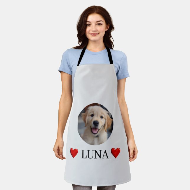 Personalisierte Mein Hund Foto & Name Schürze (Getragen)
