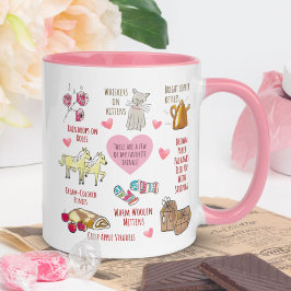 Personalisierte meine Lieblingssachen Hand-Illustr Tasse