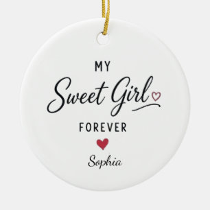 Personalisierte Meine süße Tochter für immer Keramik Ornament