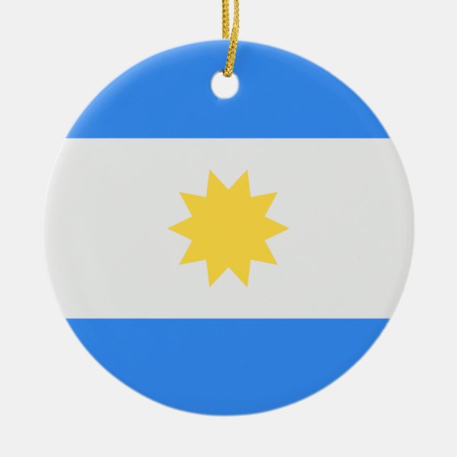 Personalisierte Meldung Argentinische Flagge Keramik Ornament (Vorne)