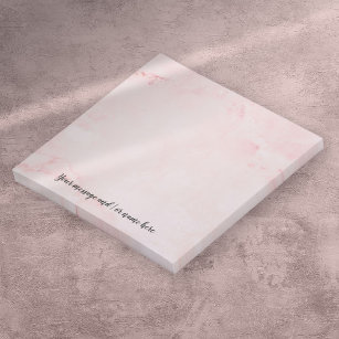 Personalisierte Meldung Elegantes Script rosa Marb Post-it Klebezettel