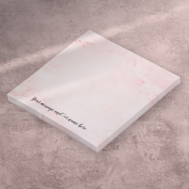 Personalisierte Meldung Elegantes Script rosa Marb Post-it Klebezettel (Personalized Message Elegant Script Pink Marble Post-it Notes)