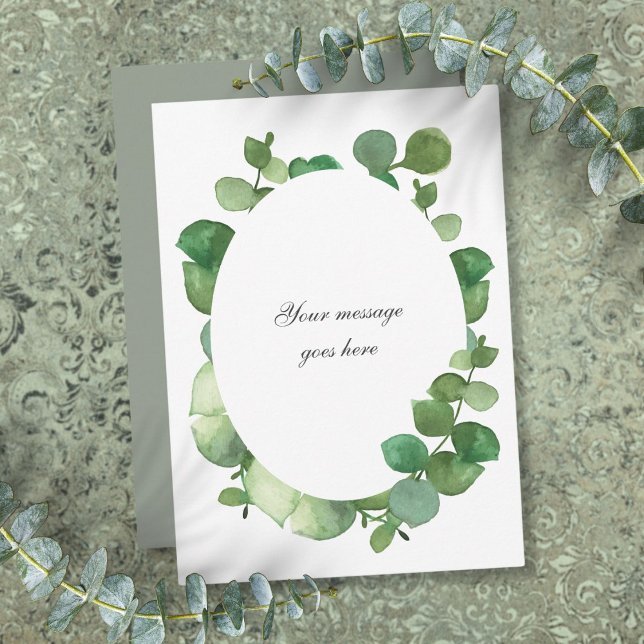 Personalisierte Meldung Eukalyptus Boho Greenery Dankeskarte (Eucalyptus Boho Greenery Personalized Message Thank You Card)