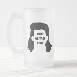 Personalisierte Meldung Funny Mullet Illustration Mattglas Bierglas