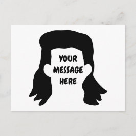 Personalisierte Meldung Funny Mullet Illustration Postkarte