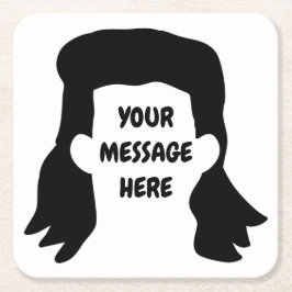 Personalisierte Meldung Funny Mullet Illustration Rechteckiger Pappuntersetzer