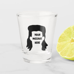 Personalisierte Meldung Funny Mullet Illustration Schnapsglas