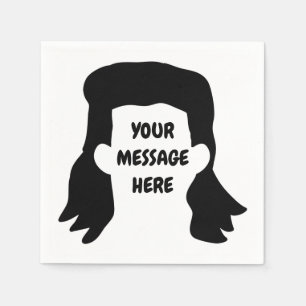 Personalisierte Meldung Funny Mullet Illustration Serviette