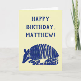 Personalisierte Meldung "Navy Blue Armadillo" Karte