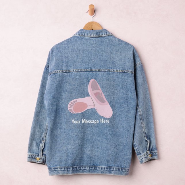 Personalisierte Meldung "Pink Ballet Shoes" Jeansjacke (Hangar)