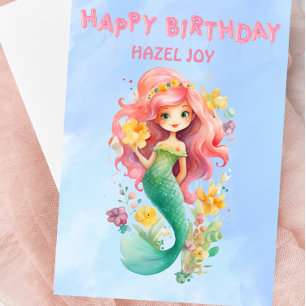 Personalisierte Mermaid Happy Birthday Card Karte
