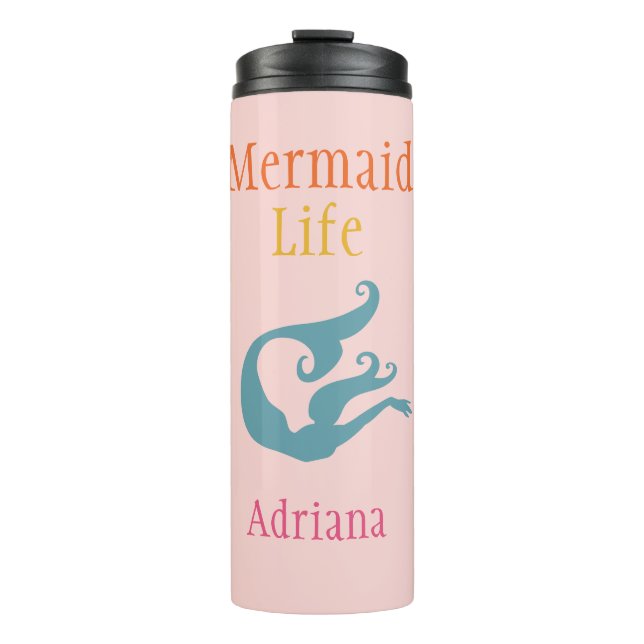 Personalisierte Mermaid LIfe Thermal Tumbler Thermosbecher (Vorderseite)