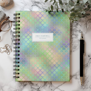 Personalisierte Mermaid-Scales-Regenbogenschimmer Planer