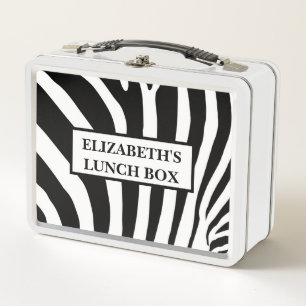 Personalisierte Metal Lunch Box - Zebra Print