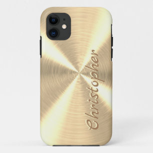 Personalisierte Metallic Titan Gold Radialtextur Case-Mate iPhone Hülle