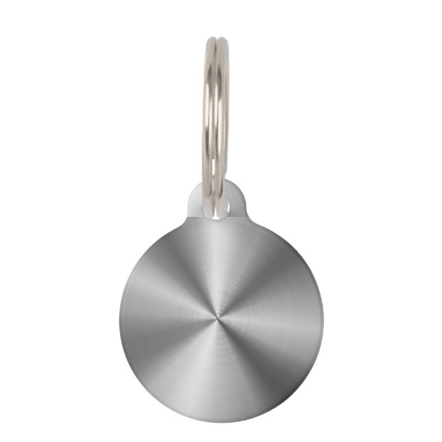 Personalisierte metallische Radialbeschaffenheit Tiernamensmarke (Rückseite)