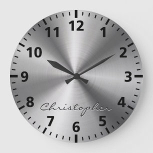 Personalisierte metallische Radialstruktur Große Wanduhr