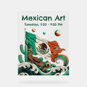 Personalisierte mexikanische Fahne und Adler Acrylschild