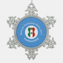 Personalisierte mexikanische Flagge Angel Hanukkah