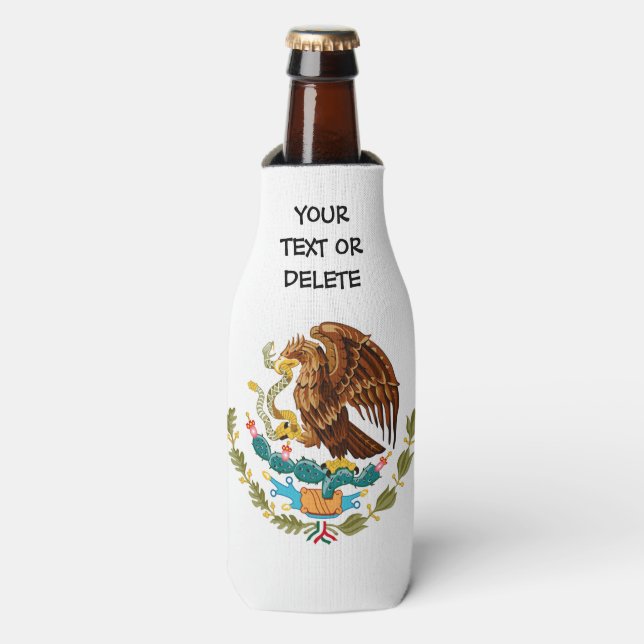 Personalisierte mexikanische Flagge Flaschenkühler (Flaschenvorderseite)