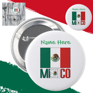Personalisierte Mexiko-Flagge Button
