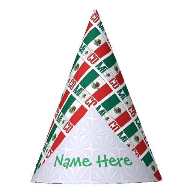 Personalisierte Mexiko-Flagge gekachelt  Partyhütchen (Vorderseite)