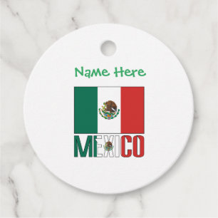 Personalisierte Mexiko-Flagge Geschenkanhänger
